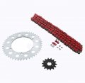 Kawasaki Kdx200 Kdx220 Red O Ring Chain Sprocket Silver 14 47 110l