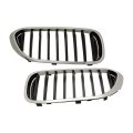 Front Grilles Pair For Bmw 540d Xdrive 2018 Driver And Passenger Side M Package Chrome Shell With Black Insert Bm1200300 