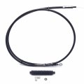 Httmt- Black Vinyl Coated 2 Clutch Cable Compatible With 1993-2006 H-d Dyna Low Rider