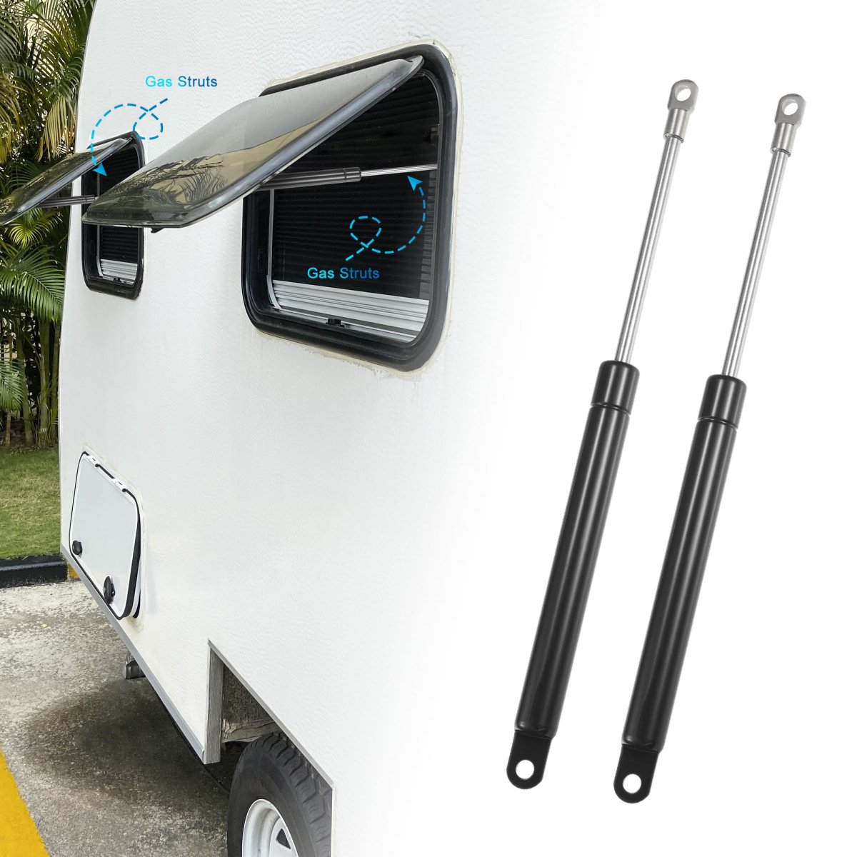 2 Pcs 10 In 13lb 58n Black Lift Supports Gas Spring Struts Universal For Rv Car Truck Boat Window Cabinet Door Cover Lids