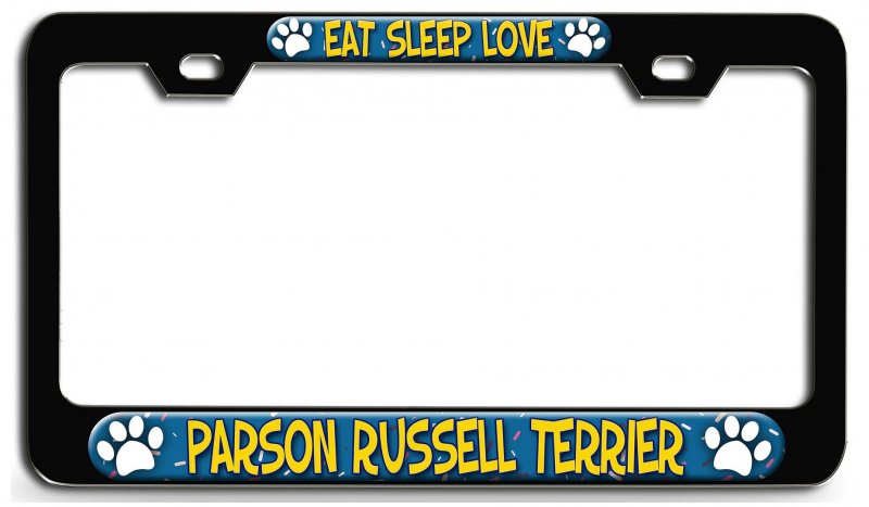 Eat Sleep Love Parson Russell Terrier Dogs Pets 3d Metal License Plate Frame Universal Fit For Auto Suv Truck Tag Holder 12 X 6