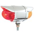 Amber Red Spyder Led Light With Clear Rim And Visor 2 Function 12v Waterproof For Trucks Trailers Rvs Buses Atvs Utvs Model