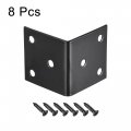 Uxcell Corner Brace Angle Bracket Fastener Stainless Steel L Shape 40mmx40mmx40mm Black With Screws 8 Pcs