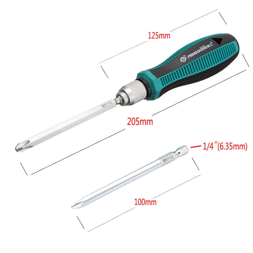 9 Piece Precision Magnetic Multi Bit Screwdriver Set With 1 4 In Hex Shank Phillips And Slotted Heads Rubber Handle Home