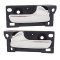 Interior Door Handle Pair For Dodge Durango 2011 To 2018 Front Or Rear Driver And Passenger Side Primed Housing Chrome Lever 
