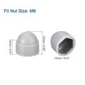 150pcs M8 Grey Plastic Hex Nut Cover Protection Cap