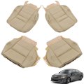 4pcs Leather Seat Cover Lean Back Bottom Tan Driver Passenger Replacement For 2008-2012 Accord Sedan 4-door 