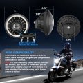 Mictuning J1 Anti-glare 1000 Brighter 7 Inch Round Headlights With Start-up Gradient Welcome Halo Dot Approved Motorcycle