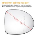 Car Rearview Right Passenger Side Mirror Glass Replacement W Backing Plate Aspherical Heated White For Renault Twingo 07-09