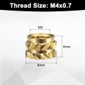100pcs M4 Threaded Inserts Brass Heat Set M4x4mm Od 6mm Knurled Insert Nuts 3d Printing Female