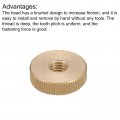 Uxcell Knurled Thumb Nuts 4pcs M8 X D23mm H7mm Brass Nut Flat Head Through Hole Lock Adjusting For 3d Printer Parts