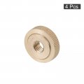Uxcell Knurled Thumb Nuts 4pcs M8 X D23mm H7mm Brass Nut Flat Head Through Hole Lock Adjusting For 3d Printer Parts