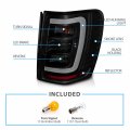 Amerilite For 1999-2004 Jeep Grand Cherokee C-type Led Tube Dark Black Replacement Tail Lights Set- Passenger And Driver Side