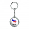 Personalized Custom 1 Line Democrat Donkey American Keychain Chrome Plated Metal Pop Cap Bottle Opener