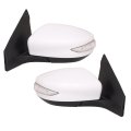 Spieg Side Mirror Set For 2013-2015 Nissan Sentra Power Adjustment Heated Glass Turn Signal Light White 7 Pins Pair Ni1320237 
