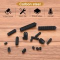 40pcs Set Screws M3x6mm Carbon Steel Cone Point Hex Socket Grub For Machinery Home Repairs And Fixtures Black