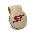 Ford St Logo Beige Leather Magnetic Sunglass Holder Car Sun Visor Mount Clip Official Licensed 2 5 In X 3 38 