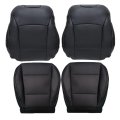 Driver Passenger Bottom And Top Lean Back Perforated Leather Seat Covers Black For Outback 2015-2019 White Stitching 