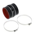 1 Set 80mm 3 15 76mm 2 99 Length Black Red Car Silicone Hose With Clamps Hump Coolant Universal 