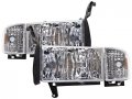 Headlightsdepot Chrome Housing Halogen Clear Euro Headlights For Dodge Ram 1500 2500 3500 Includes Left Driver And Right 