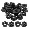 Uxcell M10x1 25mm Serrated Flange Hex Lock Nuts 20pcs 304 Stainless Steel Non-slip Metric Hexagon Nut Full Thread Bright Finish