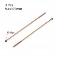 Uxcell M4 X 170mm Male Thread Phillips Pan Head Bolt Screw For Double Bed Furniture Tv Rack Wall Hanging 3pcs