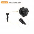 Uxcell 2 X 5 16 Phillips Pan Head Self-tapping Screw 100pcs 304 Stainless Steel Round Wood Full Thread Black