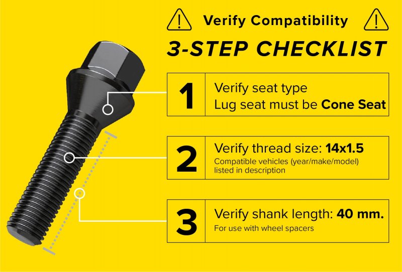 Stancemagic 10pcs Extended Lug Bolts 14x1 5 40mm Shank Length Not Cone Seat For Audi Tt A3 A4 A5 A6 A7 A8 B5 B6 B7 B8 Vw Jetta