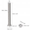 Uxcell M8 X 65mm Hex Head Screws Bolts Nuts Flat Lock Washers Kits 304 Stainless Steel Fully Thread Hexagon 6 Sets