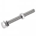 Uxcell M8 X 65mm Hex Head Screws Bolts Nuts Flat Lock Washers Kits 304 Stainless Steel Fully Thread Hexagon 6 Sets