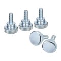 M5x12mm Knurled Thumb Screws 5pcs Carbon Steel Zinc Plated Flat Head Fully Threaded Bolts Fastener 