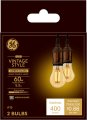 Ge Lighting Vintastyle Led Bulbs 5 Watts 60 Watt Equivalent Warm Candle Light Amber Glass Medium Base Dimmable 2 Pack