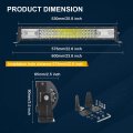 Auxtings 22 Inch 7d 324w Triple Row Led Light Bar Spot Flood Combo Beam Tri-row Straight Driving Waterproof 20000lm For Jeep