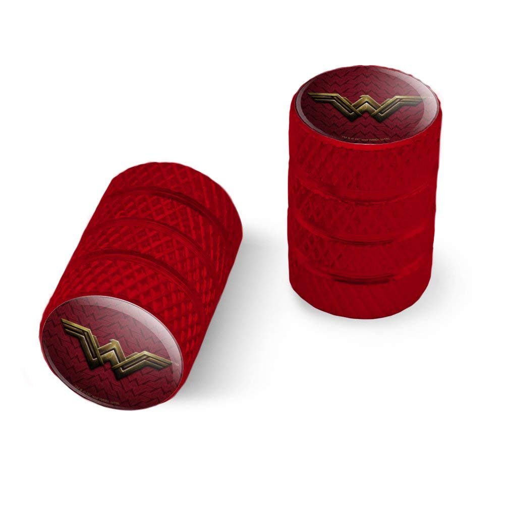 Justice League Movie Wonder Woman Logo Aluminum Valve Stem Caps For Motorcycle And Bicycle Tires Red 2 Pack Fits Schrader