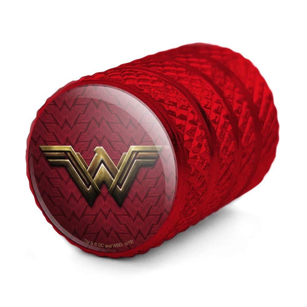 Justice League Movie Wonder Woman Logo Aluminum Valve Stem Caps For Motorcycle And Bicycle Tires Red 2 Pack Fits Schrader