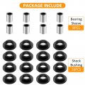 Shock Bushing 16pcs Bearing Sleeve 8pcs Kits All 4 Absorber For Arctic Cat 250 300 375 400 500 650 700 Bearcat 454 Oem 0604-310