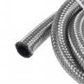 X Autohaux Car Stainless Steel Braided Mesh Hose 3 3ft 1 2 An8 Fuel Oil Gas Line Silver Tone