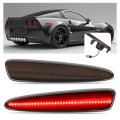 Hecasa 2pcs Led Side Marker Lights For 2005-2013 Chevrolet Chevy Corvette C6 Z06 Zr1 Grand Sport Rear Red Lamps Smoke Lens 