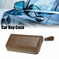 Uxcell Leather Car Key Fob Case Holder Smart Keychain Protector Cover Universal For Men And Women Khaki