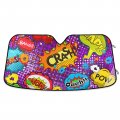 Colorful Comic Speech Bubbles Seamless Patternon Purple Auto Car Windshield Sun Shade Window Uv Ray Visor Protector Heat Screen