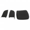 Hecasa Center Console Armrest Cover Front Door Covers For 2009-2015 Honda Pilot Pvc Black 