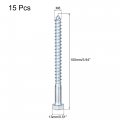 Uxcell Hex Lag Screws M8 X 100mm Carbon Steel Zinc Plated Half Thread Self-tapping Bolts For Wood Screw 15pcs
