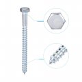 Uxcell Hex Lag Screws M8 X 100mm Carbon Steel Zinc Plated Half Thread Self-tapping Bolts For Wood Screw 15pcs