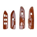 Window Switch Panel 4pcs Set Front Rear Left Right For J100 1998 2007 Hand Drive Mahogany Color