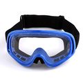 Motocross Atv Dirt Bike Ski Snowboard Mx Goggles Blue Clear Anti Fog Lens With Flexible Pvc Frame And Elastic Strap For Adults