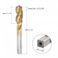 Uxcell Spiral Flute Threading Tap 1 2-13 Unc Hss High Speed Steel Titanium Plated Machine Thread Screw 3 Flutes Tapping Tool H2