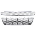 Hecasa Upper Lower Grille For 2006-2013 Chevy Chevrolet Impala 2014-2016 Limited Front Bumper Mesh Hood Chrome Grill