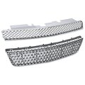 Hecasa Upper Lower Grille For 2006-2013 Chevy Chevrolet Impala 2014-2016 Limited Front Bumper Mesh Hood Chrome Grill
