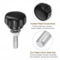 Uxcell 4 Set M6 X 25mm Male Thread Knurled Knobs Thumb Screws With Nuts Washers Clamping Knob Grip Plastic Head Hand