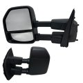 Driver Side Towing Mirror For 2015-2018 Ford F-150 Power Adjusted Non Heated Spotter Glass Manual Fold Textured Black 